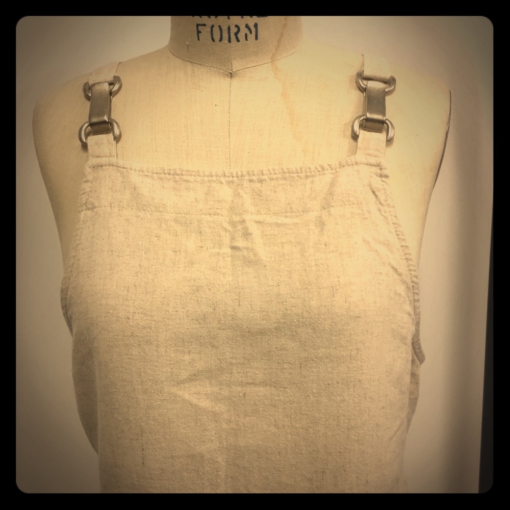 Linen jumper mini dress
